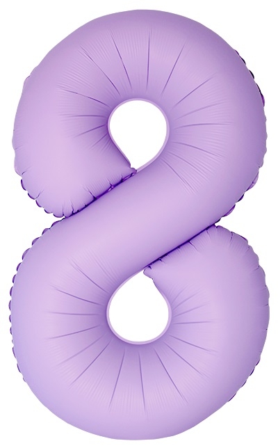 Шар Цифра "8" Slim Лаванда, Матовый / Lavanda (в упаковке)   