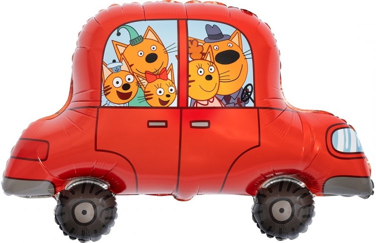 Шар Фигура Три Кота, Автомобиль (в упаковке)    