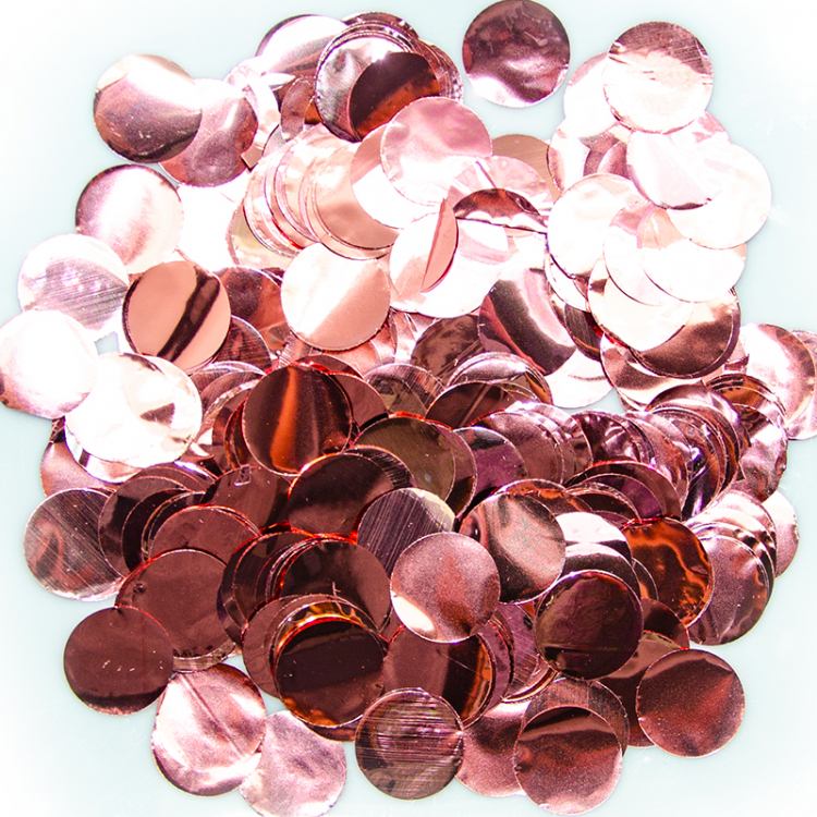 Конфетти "Круг" Металлизированное, Розовое золото